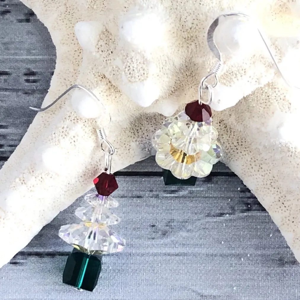 Swarovski Clear Christmas Tree Earrings