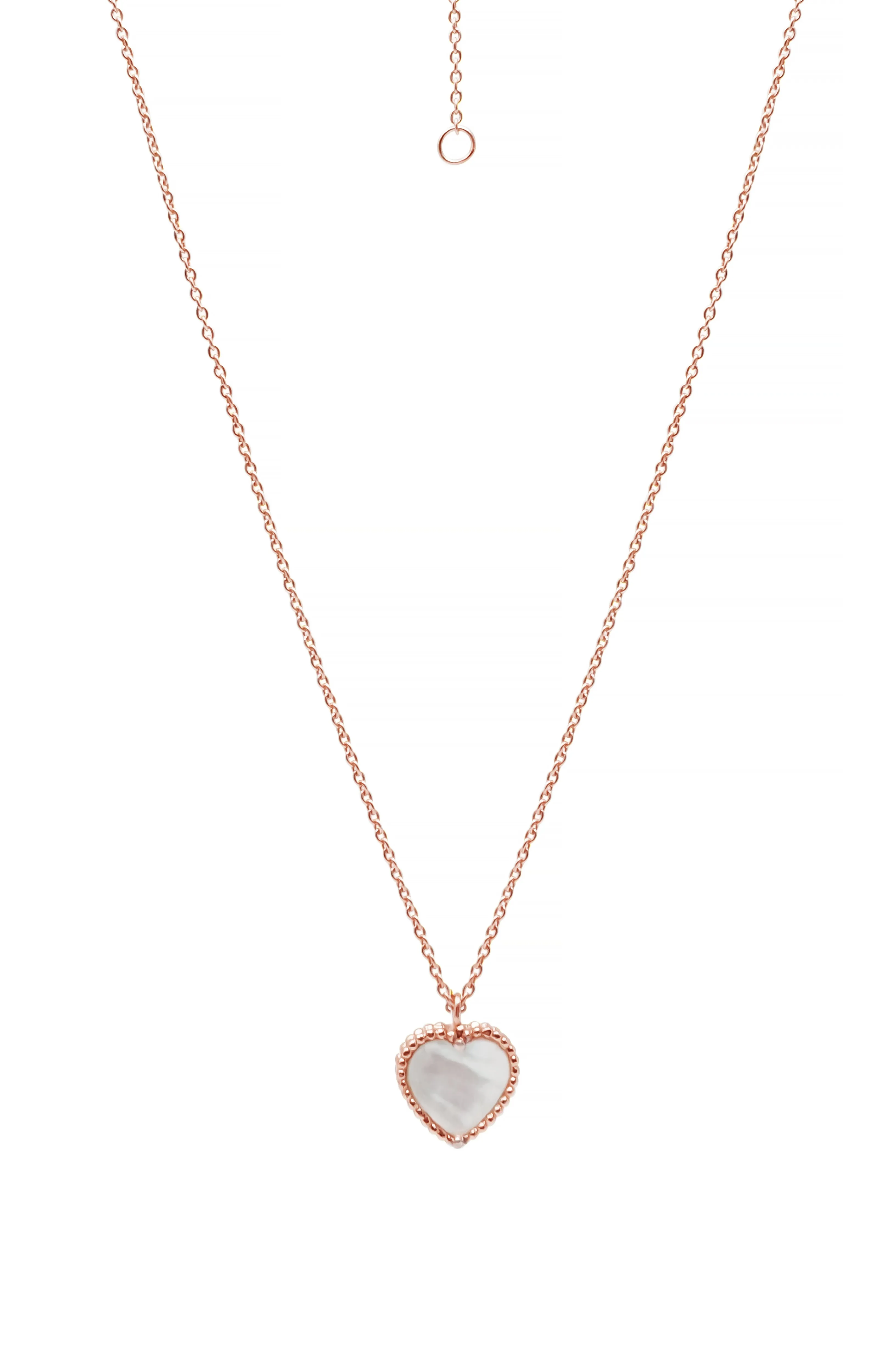 Sweet Heart Mother Of Pearl Sterling Silver Necklace