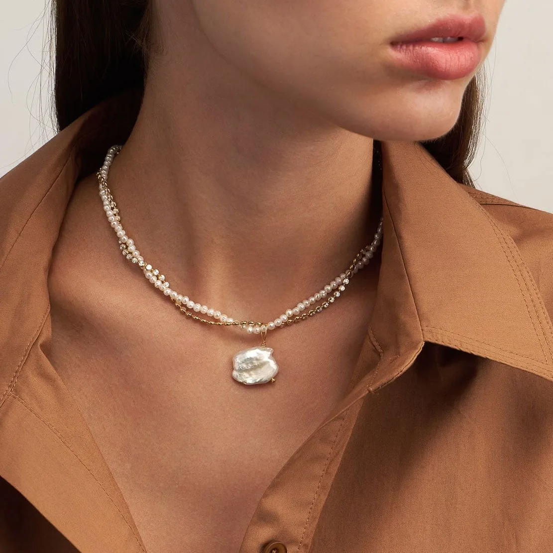 Sylvia Pearl Layered Necklace