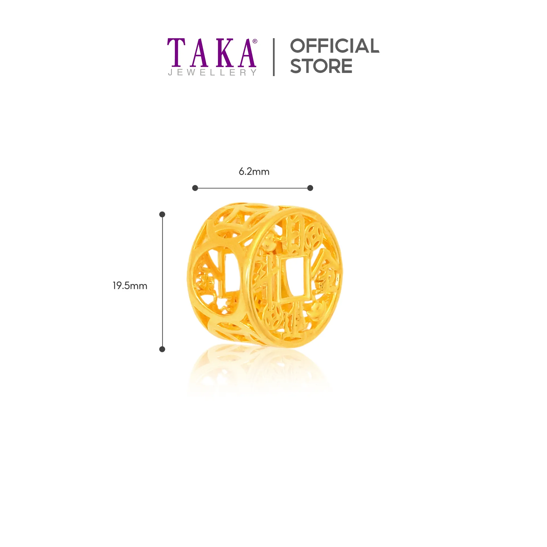 TAKA Jewellery 916 Gold Charm Abacus