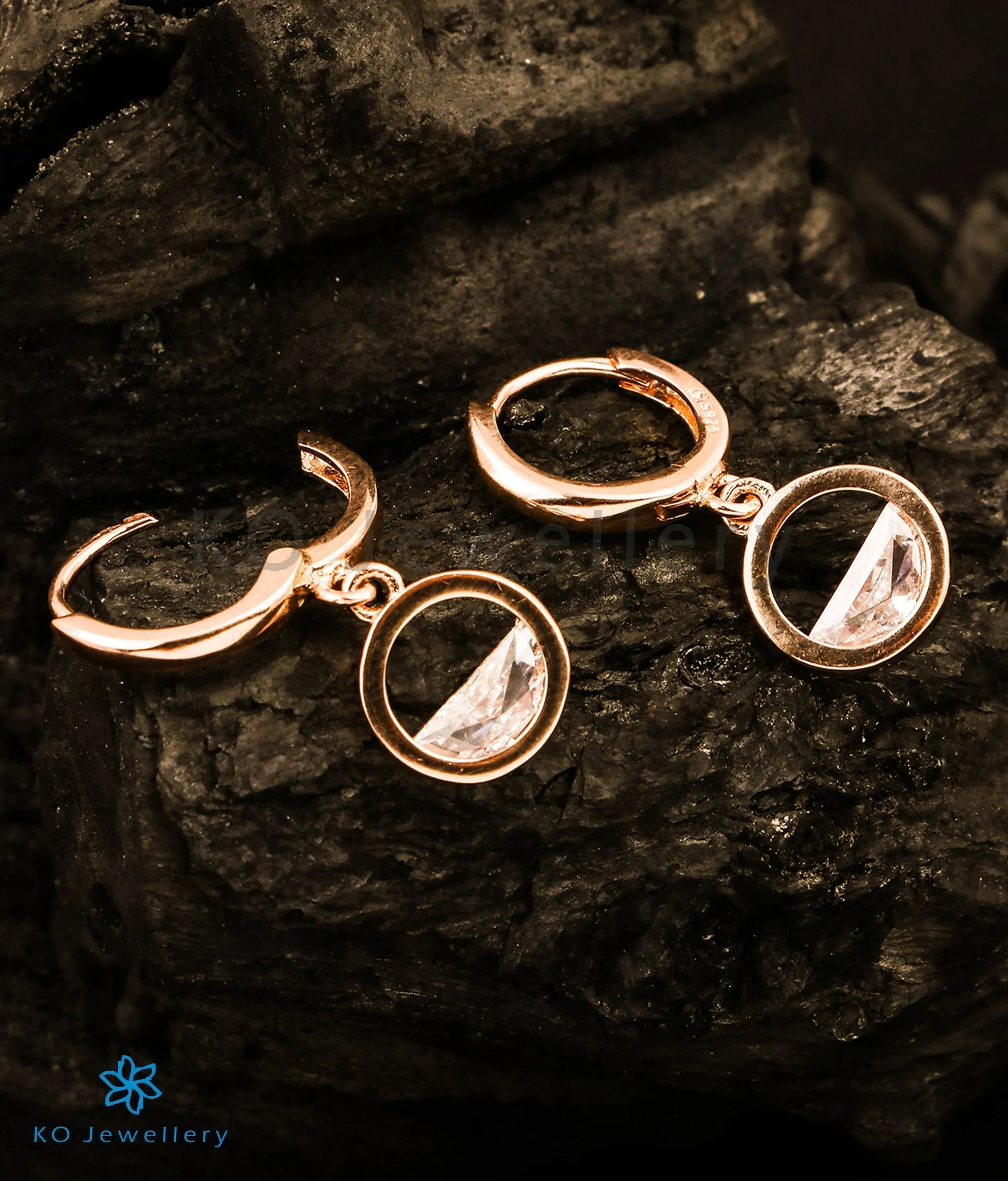 The Primrose Silver Rosegold Hoops