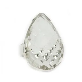 Tiff Clear Quartz Gemstone Teardrop Ring