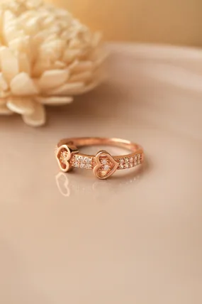 Together In Our Hearts Rose Gold Plated Sterling Silver Ring