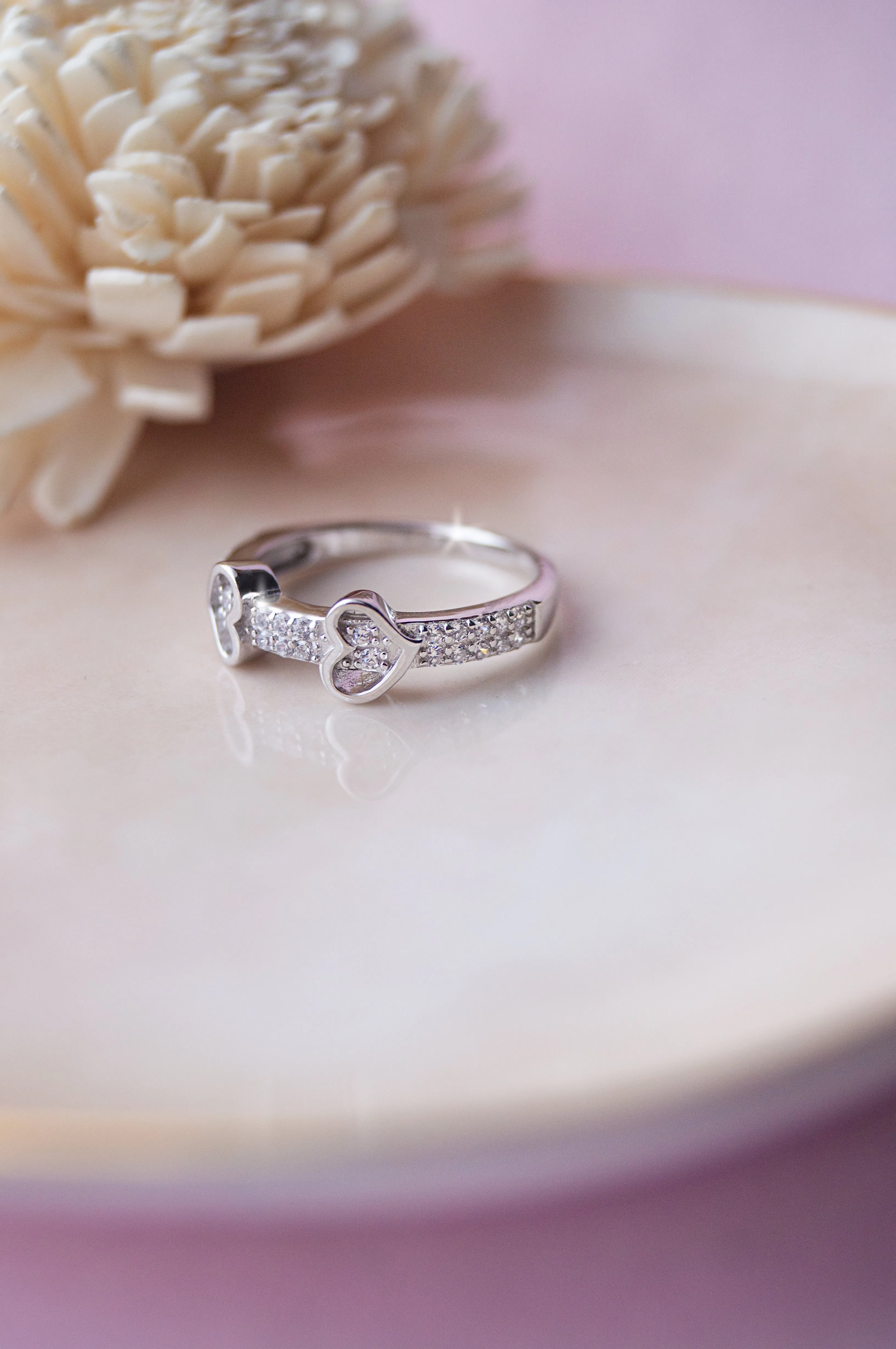 Together In Our Hearts Rose Gold Plated Sterling Silver Ring