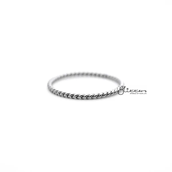 Twisted Stainless Steel Women's Rings - Silver