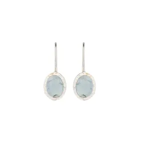 Vama | Zola Earrings | Metal-Sterling Silver | Stone-Aqua Chalcedony | Finish-Matt