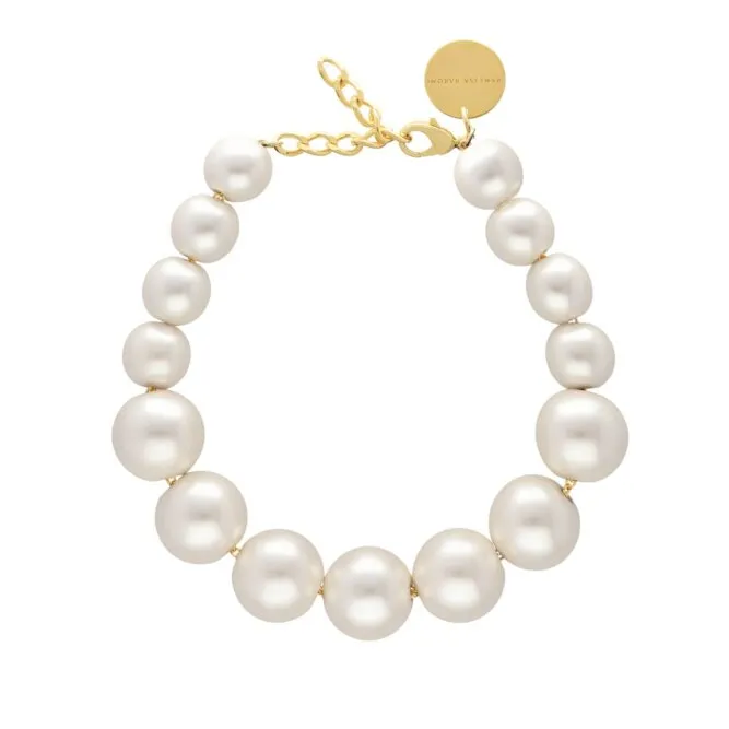 Elegant Vanessa Baroni Pearl Bead Necklace - Timeless Classic Jewelry Accessory