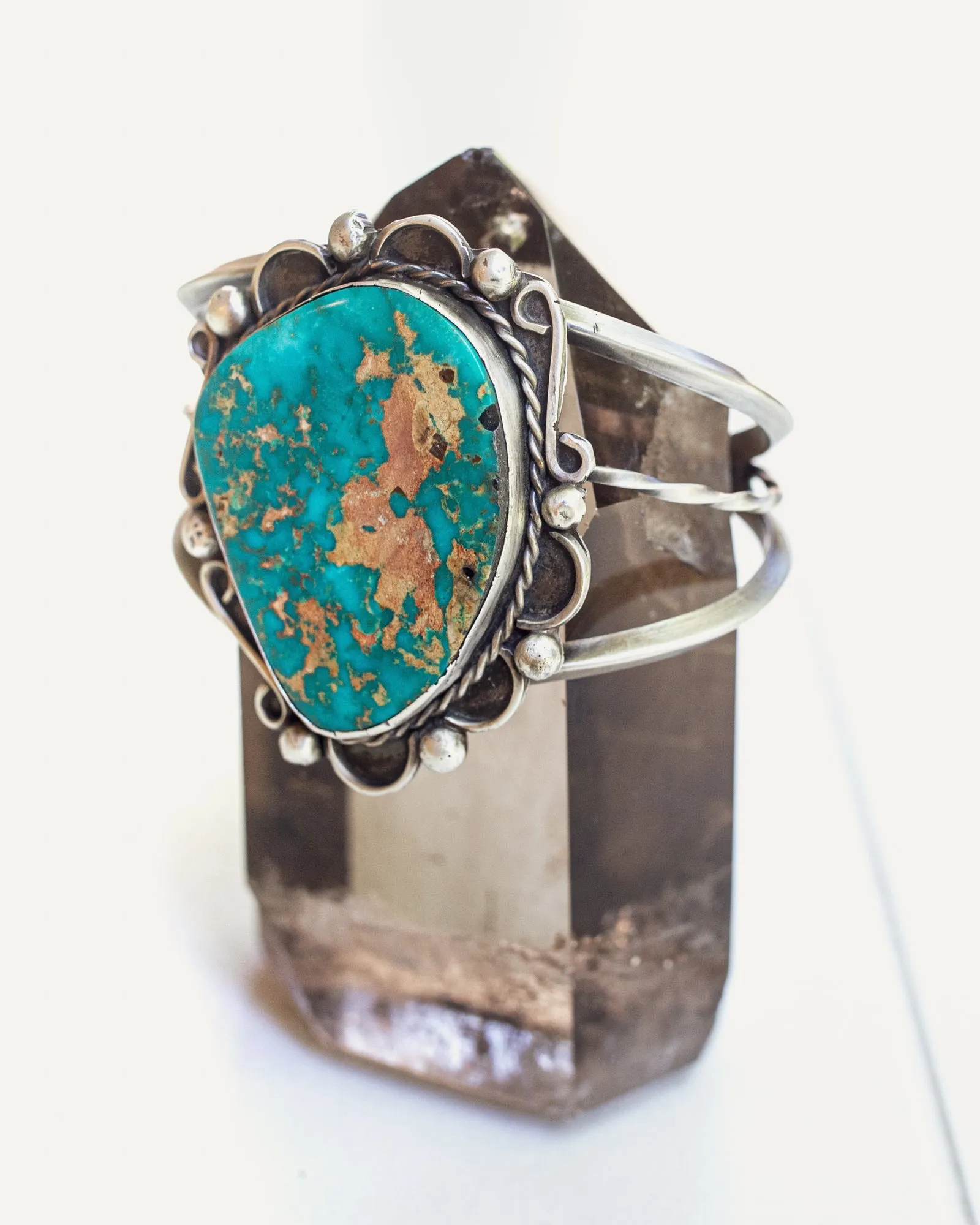 Vintage Silver Navajo Cuff with Royston Turquoise