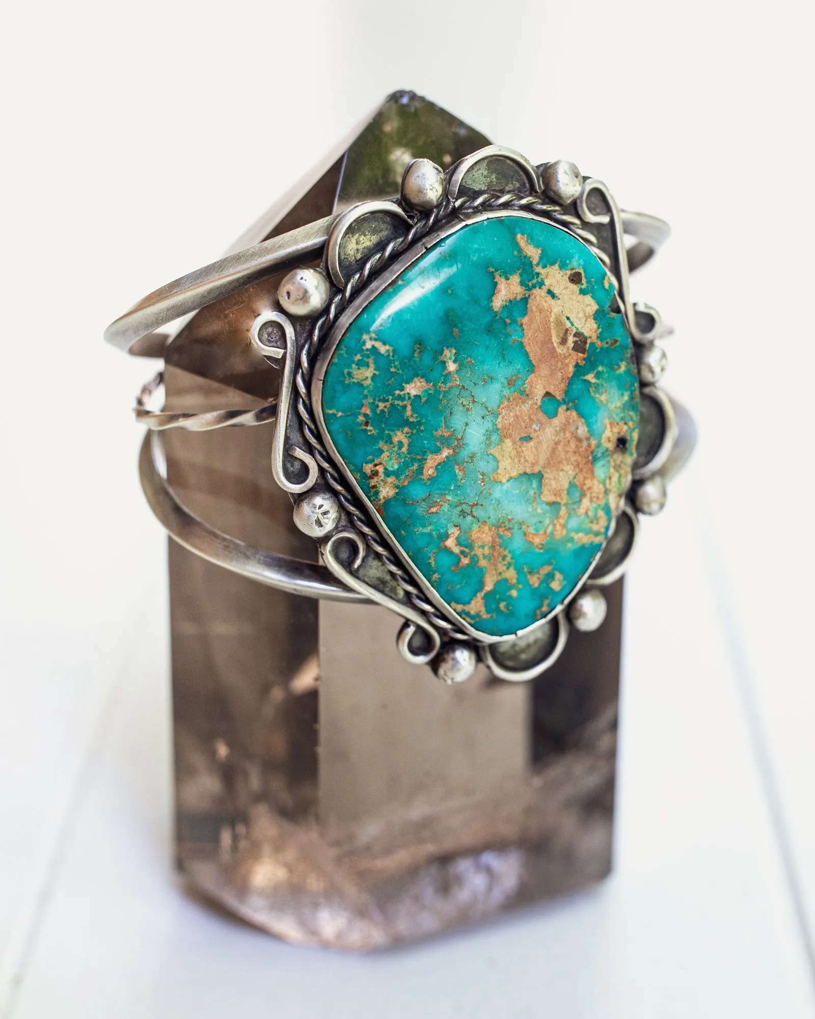 Vintage Silver Navajo Cuff with Royston Turquoise