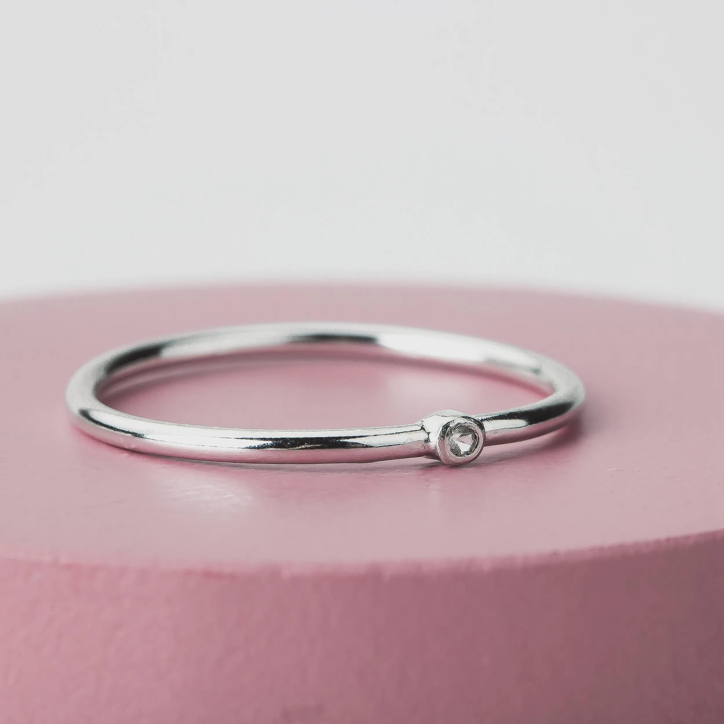 White Diamond Stacking Rings