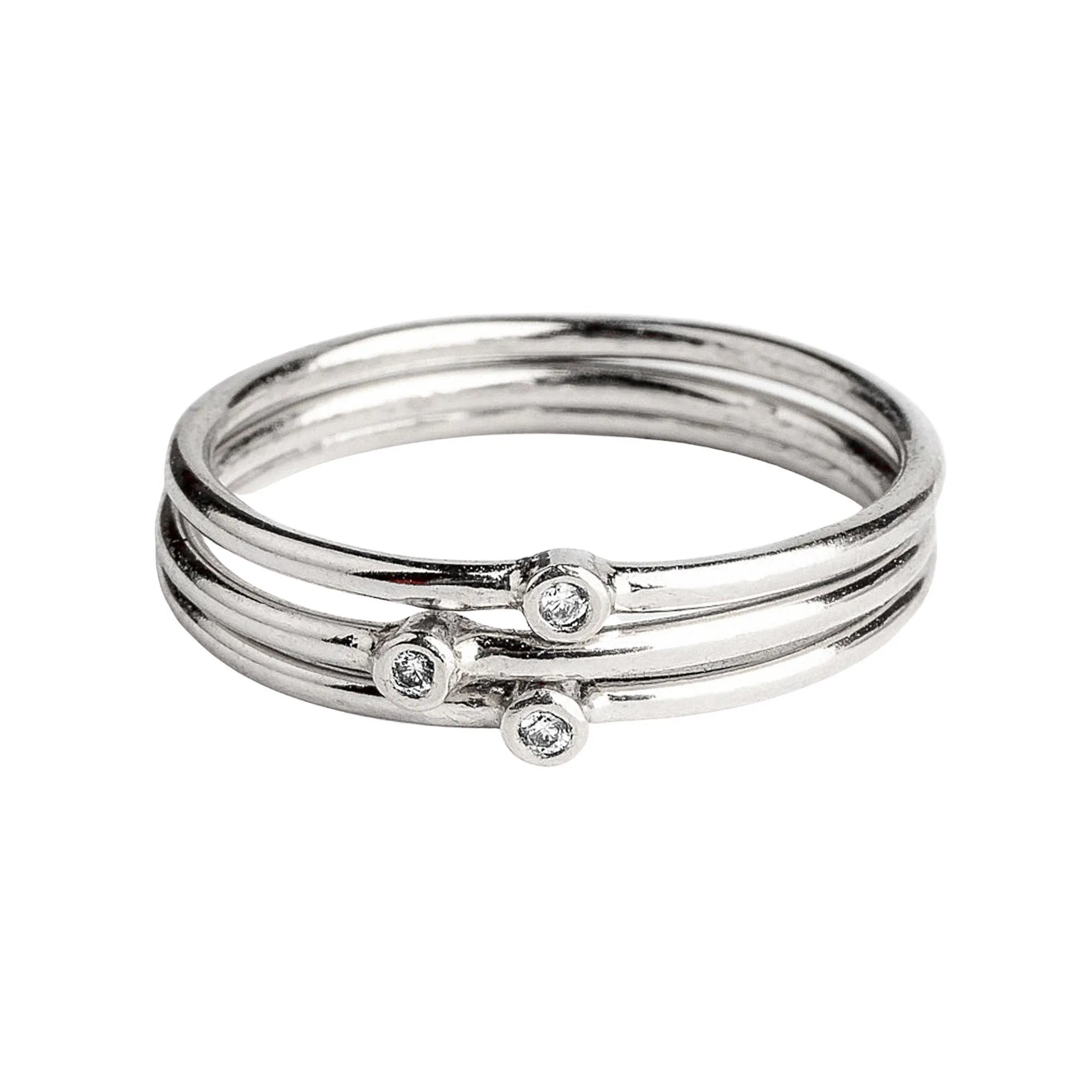 White Diamond Stacking Rings