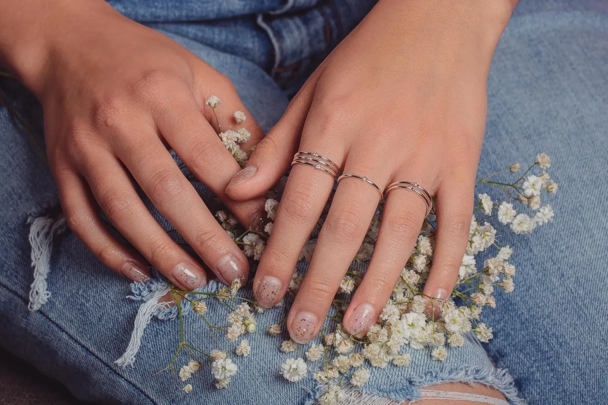 White Diamond Stacking Rings