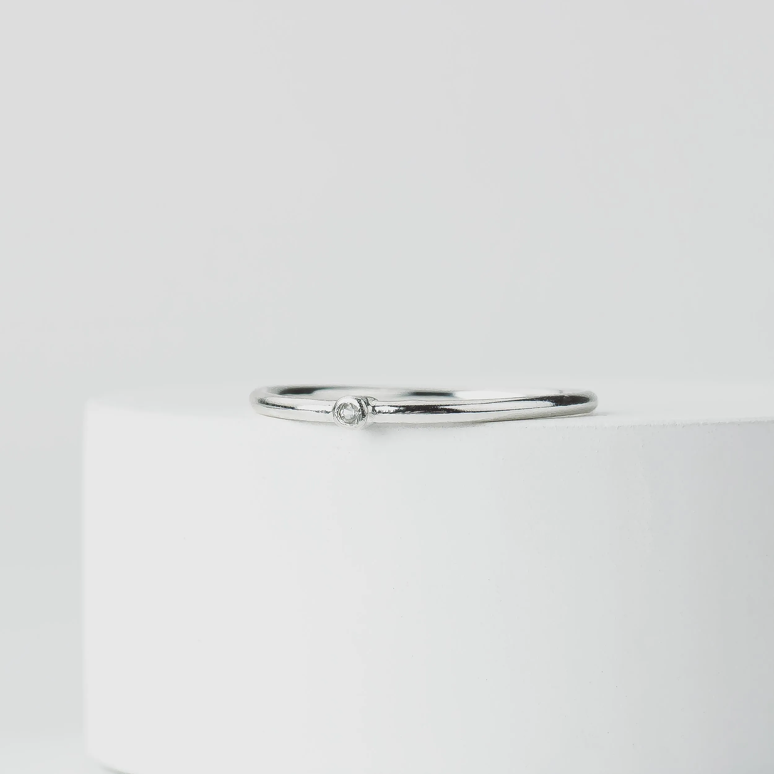 White Diamond Stacking Rings