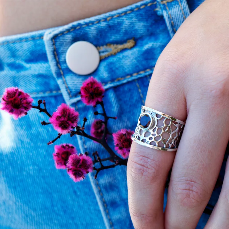 Zia Garnet Gypsy Style Ring