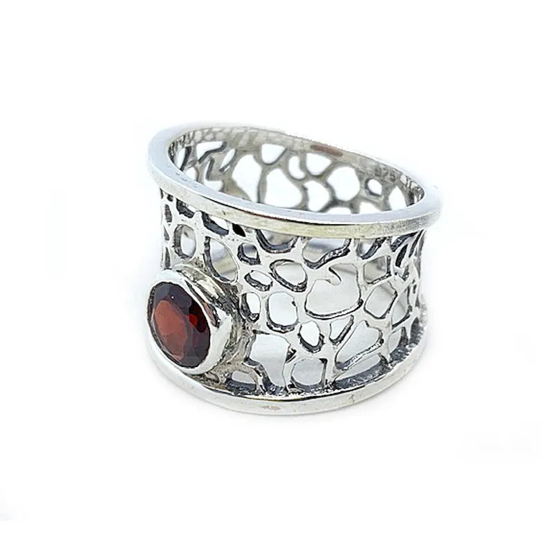 Zia Garnet Gypsy Style Ring